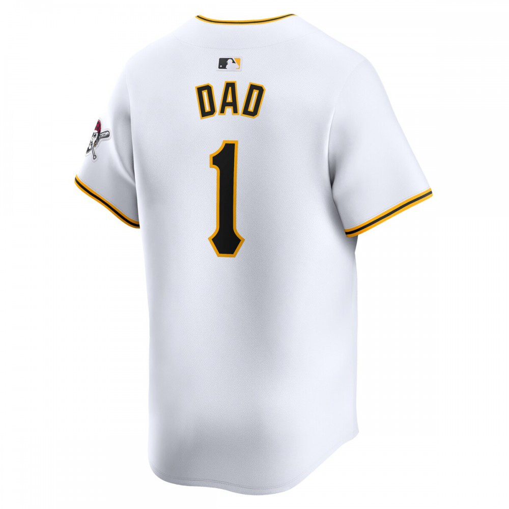 Pittsburgh Pirates #1 Dad Home Limited Jersey - White-Pro Kit Vault | Brand New 26/27 Sports Jerseys