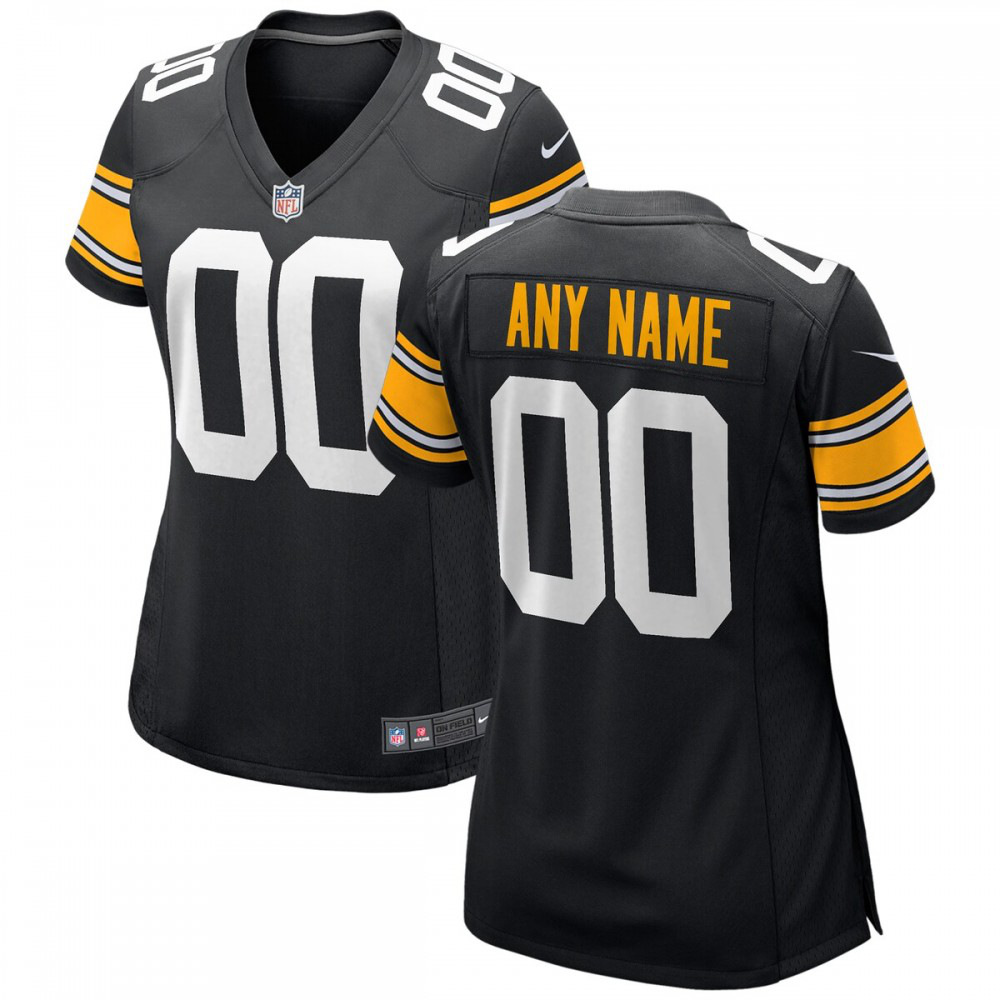 Pittsburgh Steelers Women's Alternate Custom Game Jersey - Black-Pro Kit Vault | Brand New 26/27 Sports Jerseys