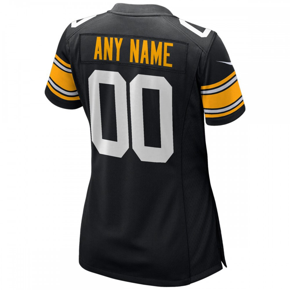 Pittsburgh Steelers Women's Alternate Custom Game Jersey - Black-Pro Kit Vault | Brand New 26/27 Sports Jerseys