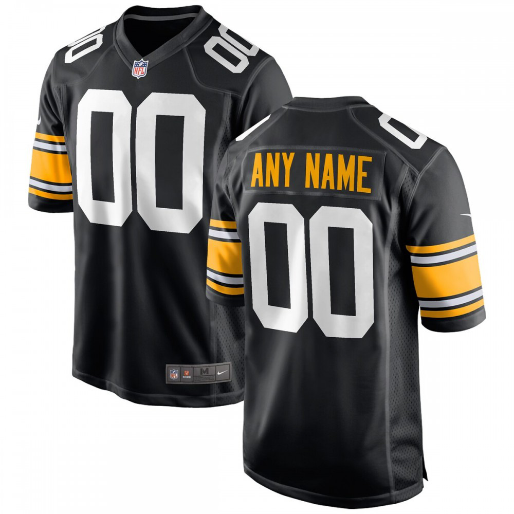 Pittsburgh Steelers Alternate Custom Game Jersey - Black-Pro Kit Vault | Brand New 26/27 Sports Jerseys