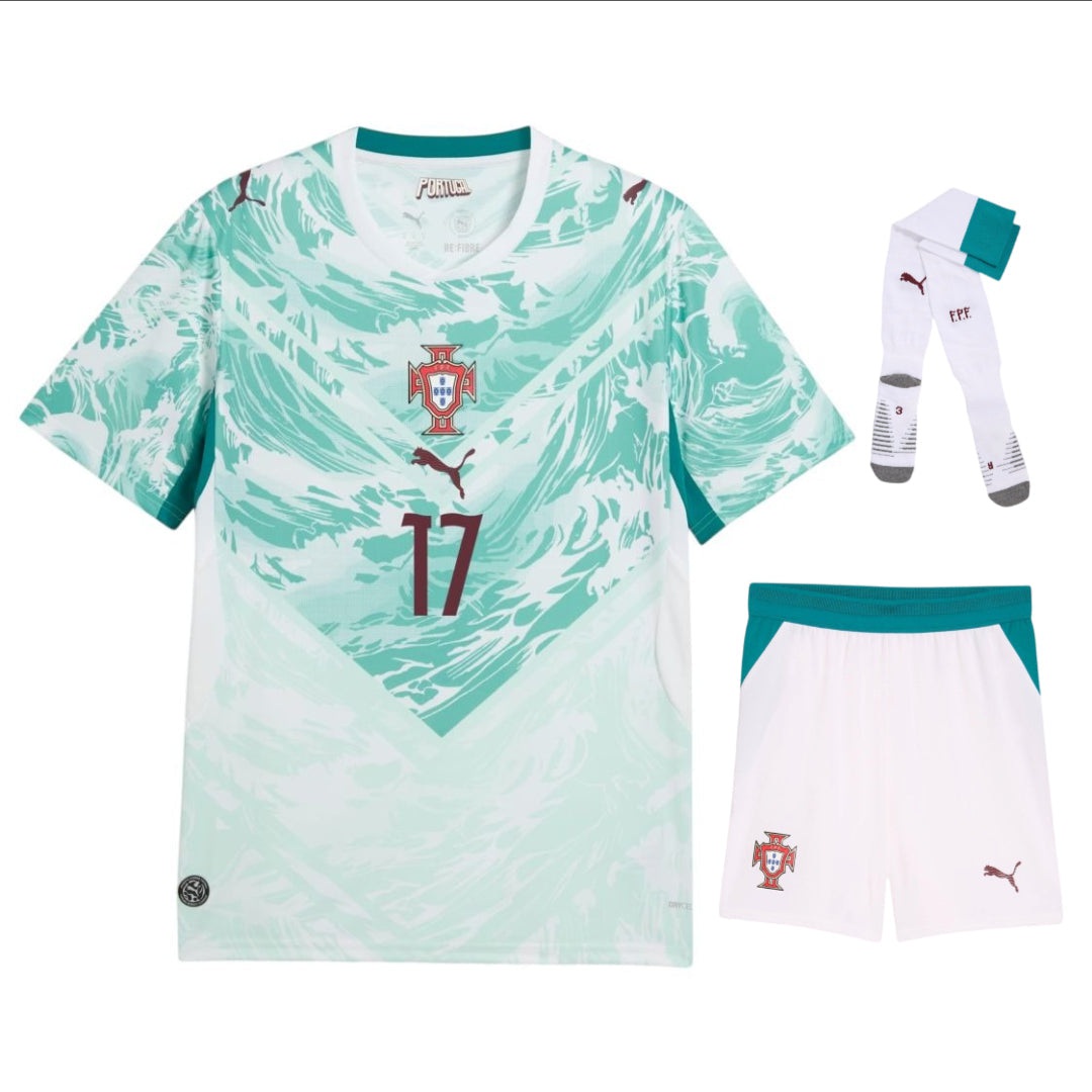Portugal Kids' Rafa Leao 17 Away Kit 2026-2027-Pro Kit Vault | Brand New 26/27 Sports Jerseys