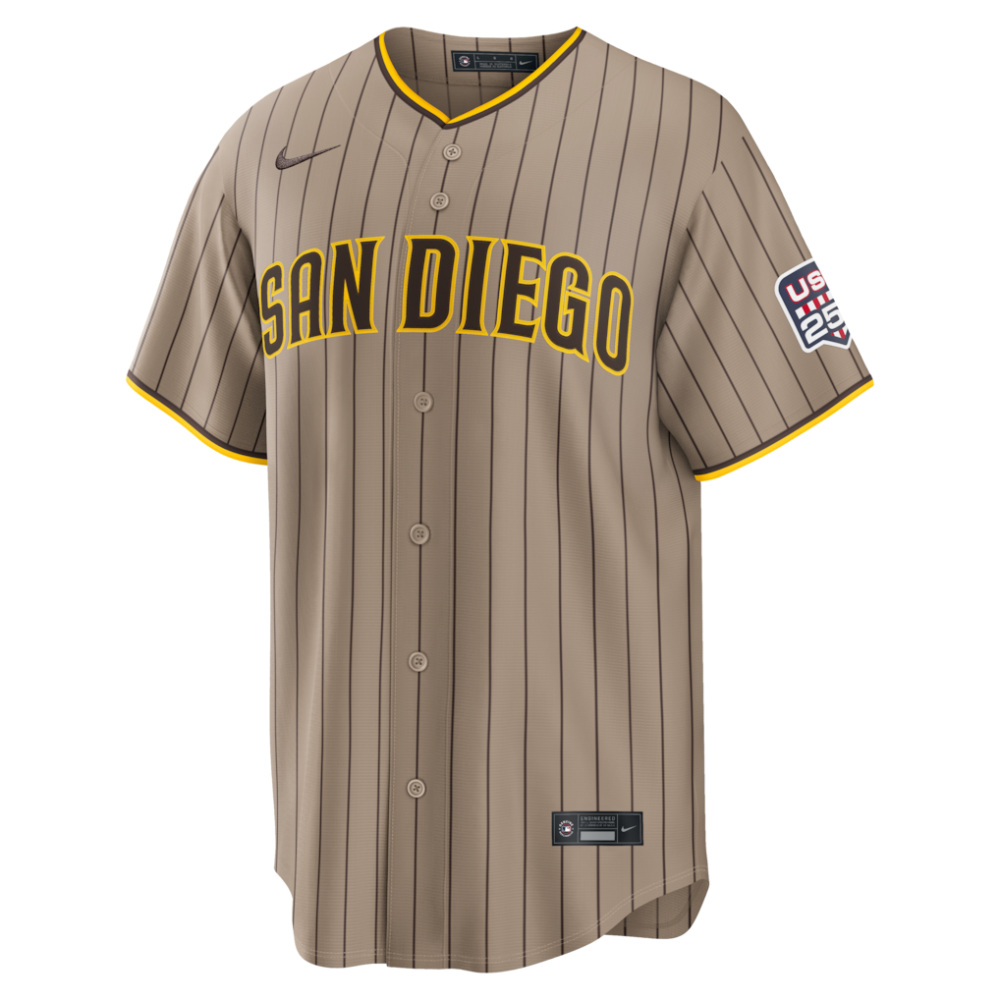 Manny Machado San Diego Padres USA 250 Fourth of July Alternate Stadium Jersey - Sand-Pro Kit Vault | Brand New 26/27 Sports Jerseys