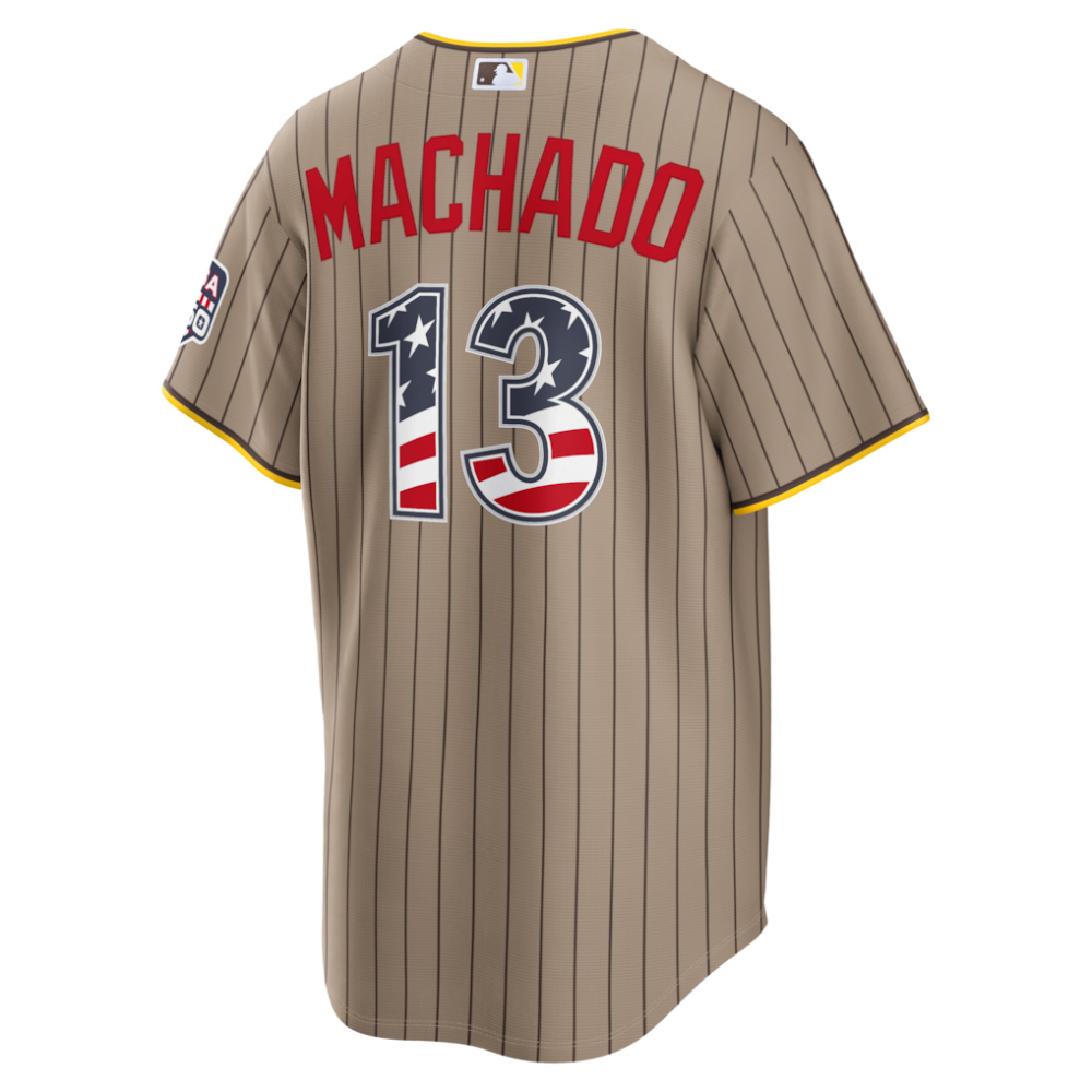 Manny Machado San Diego Padres USA 250 Fourth of July Alternate Stadium Jersey - Sand-Pro Kit Vault | Brand New 26/27 Sports Jerseys