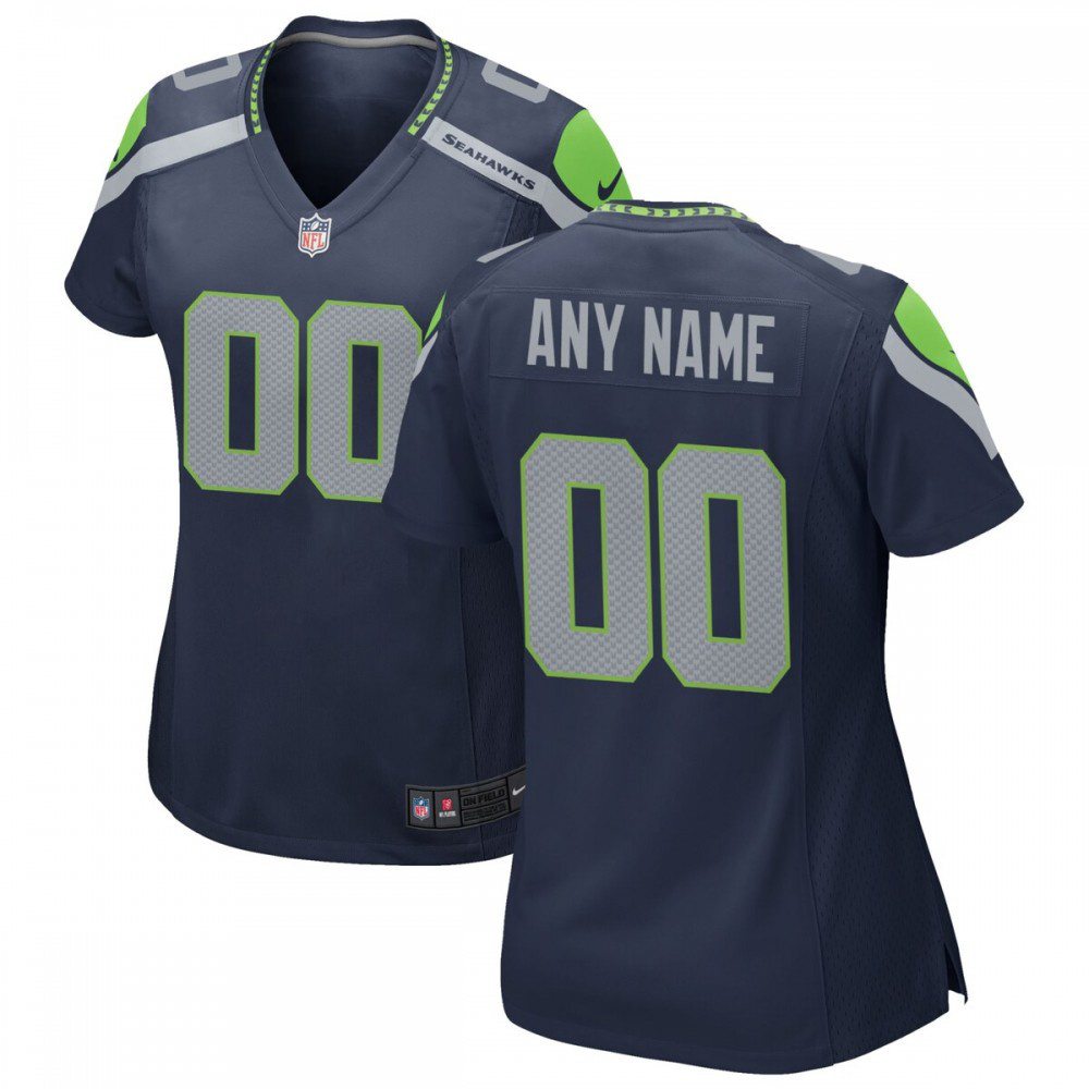 Seattle Seahawks Women's Custom Game Jersey - College Navy-Pro Kit Vault | Brand New 26/27 Sports Jerseys