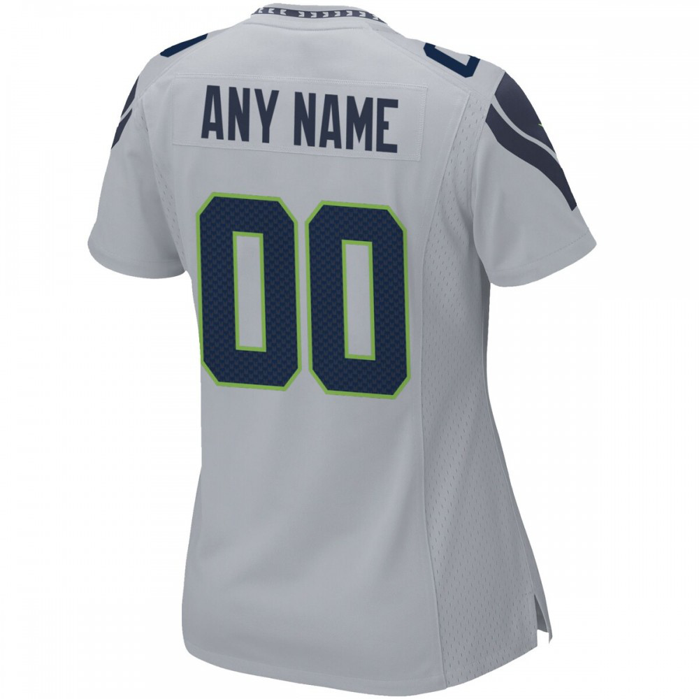Seattle Seahawks Women's Alternate Custom Game Jersey - Gray-Pro Kit Vault | Brand New 26/27 Sports Jerseys
