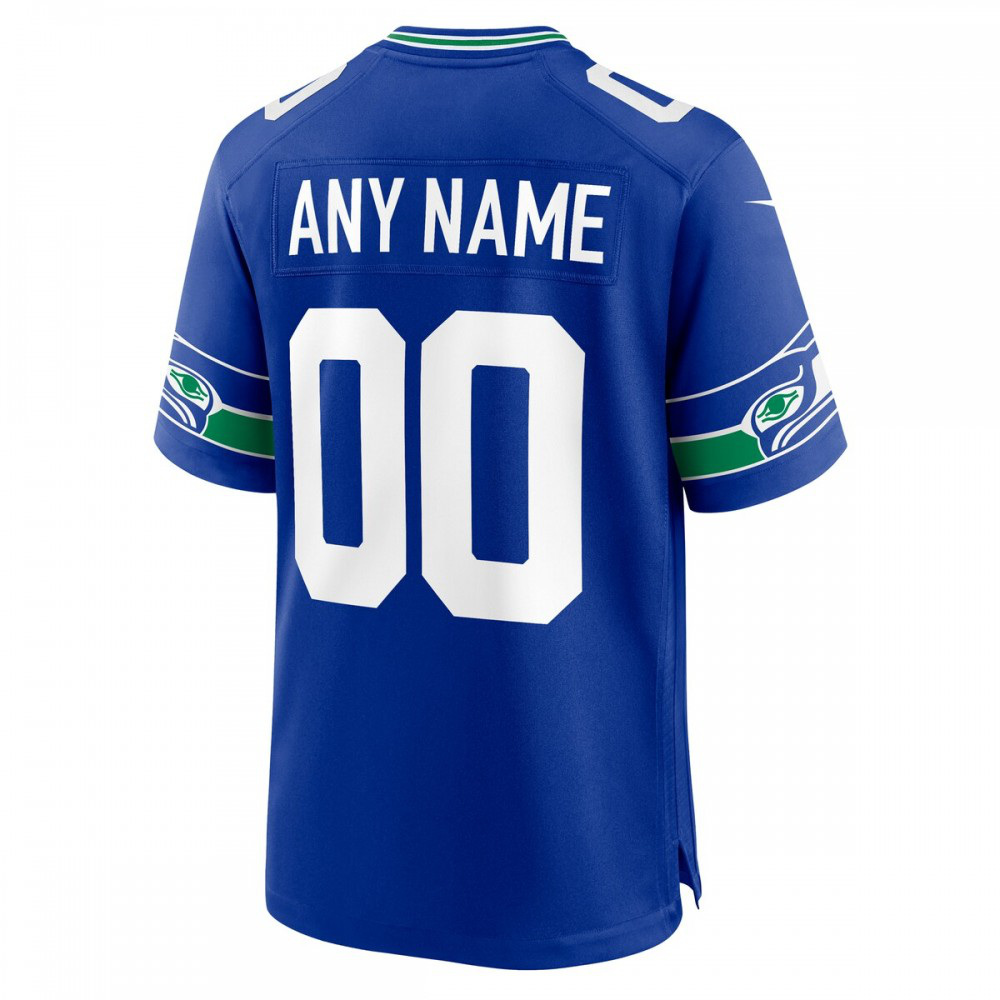 Seattle Seahawks Throwback Custom Jersey - Royal-Pro Kit Vault | Brand New 26/27 Sports Jerseys