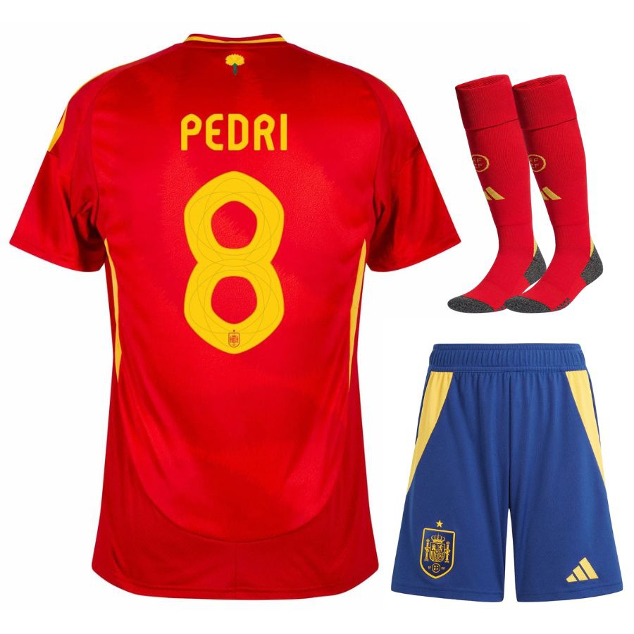 Spain Home Kit Kids Jersey 2024 2025 Pedri-Pro Kit Vault | Brand New 26/27 Sports Jerseys