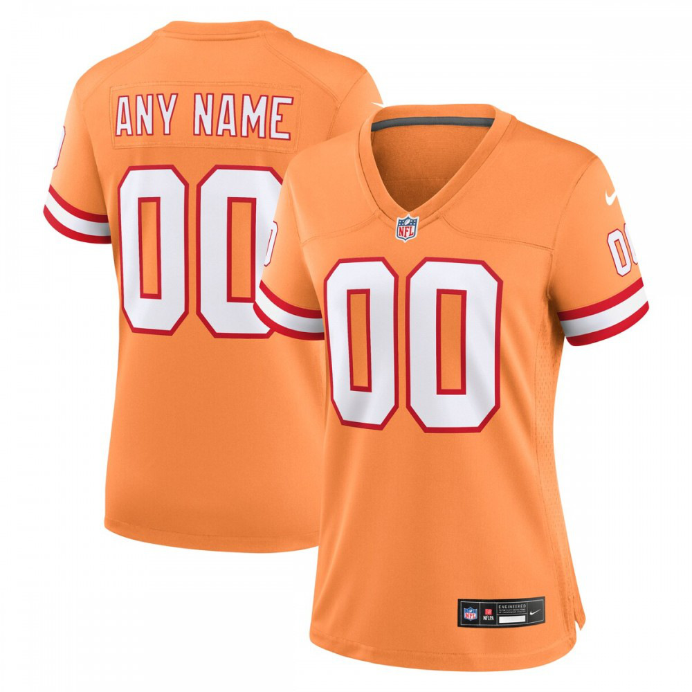 Tampa Bay Buccaneers Women's Custom Throwback Game Jersey - Orange-Pro Kit Vault | Brand New 26/27 Sports Jerseys