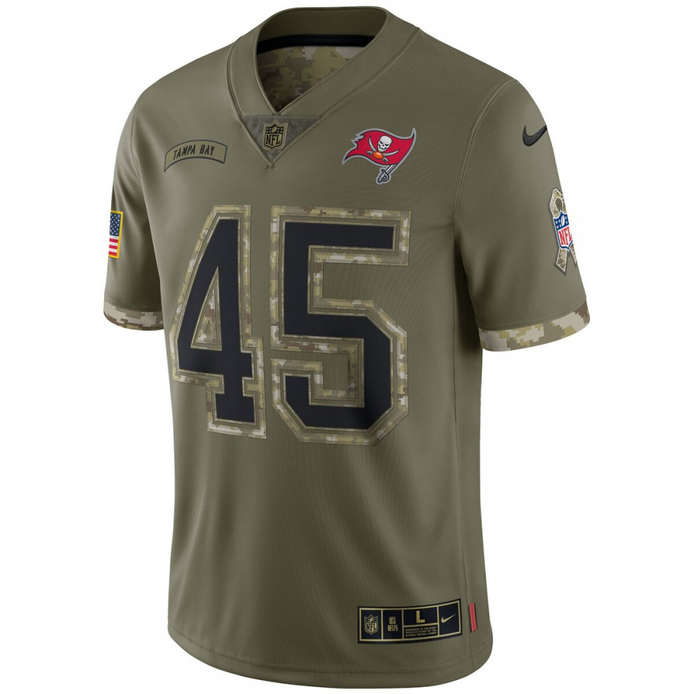 Devin White Tampa Bay Buccaneers 2022 Salute To Service Limited Jersey - Olive-Pro Kit Vault | Brand New 26/27 Sports Jerseys