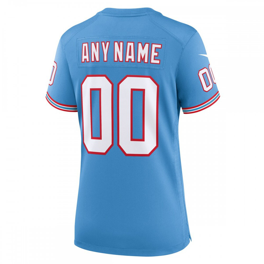 Tennessee Titans Women's Oilers Throwback Custom Game Jersey - Light Blue-Pro Kit Vault | Brand New 26/27 Sports Jerseys