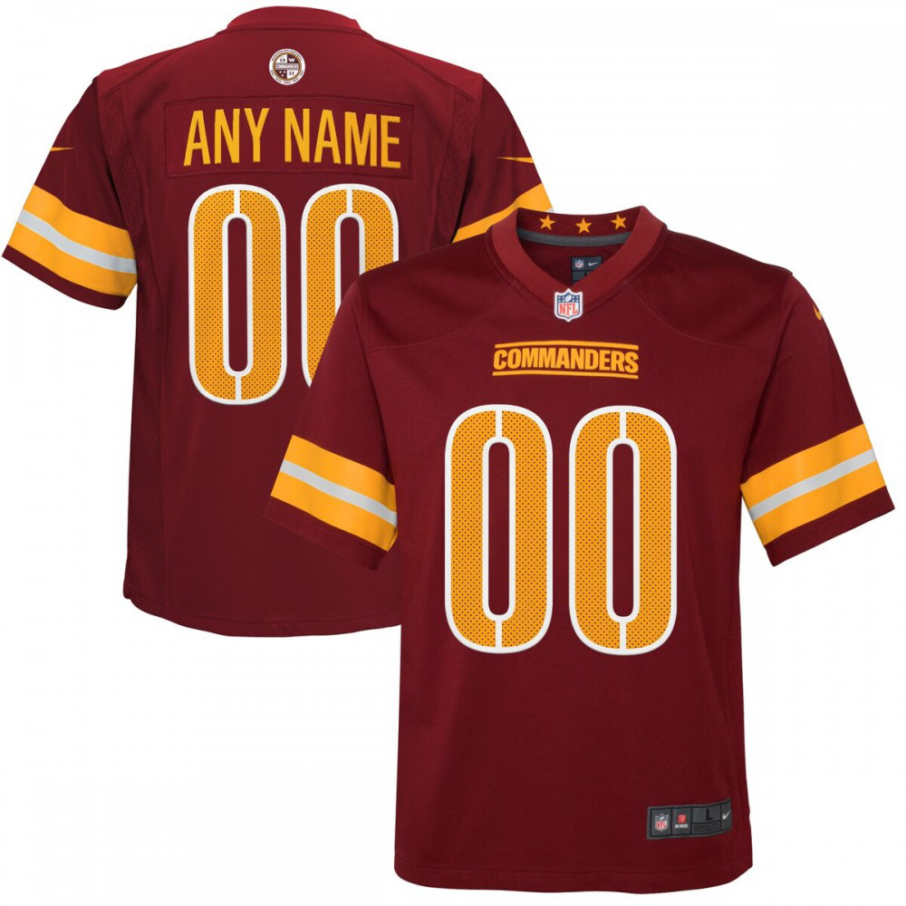 Washington Commanders Youth Game Custom Player Jersey - Burgundy-Pro Kit Vault | Brand New 26/27 Sports Jerseys