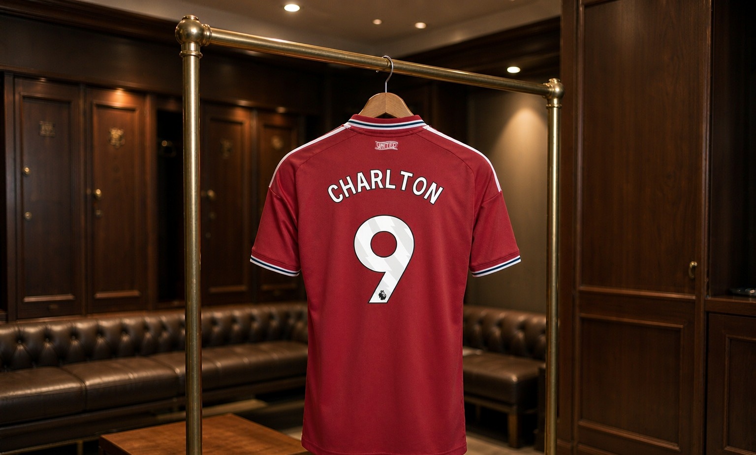 Our 2026/27 Manchester United No.9 shirt in the dressing room