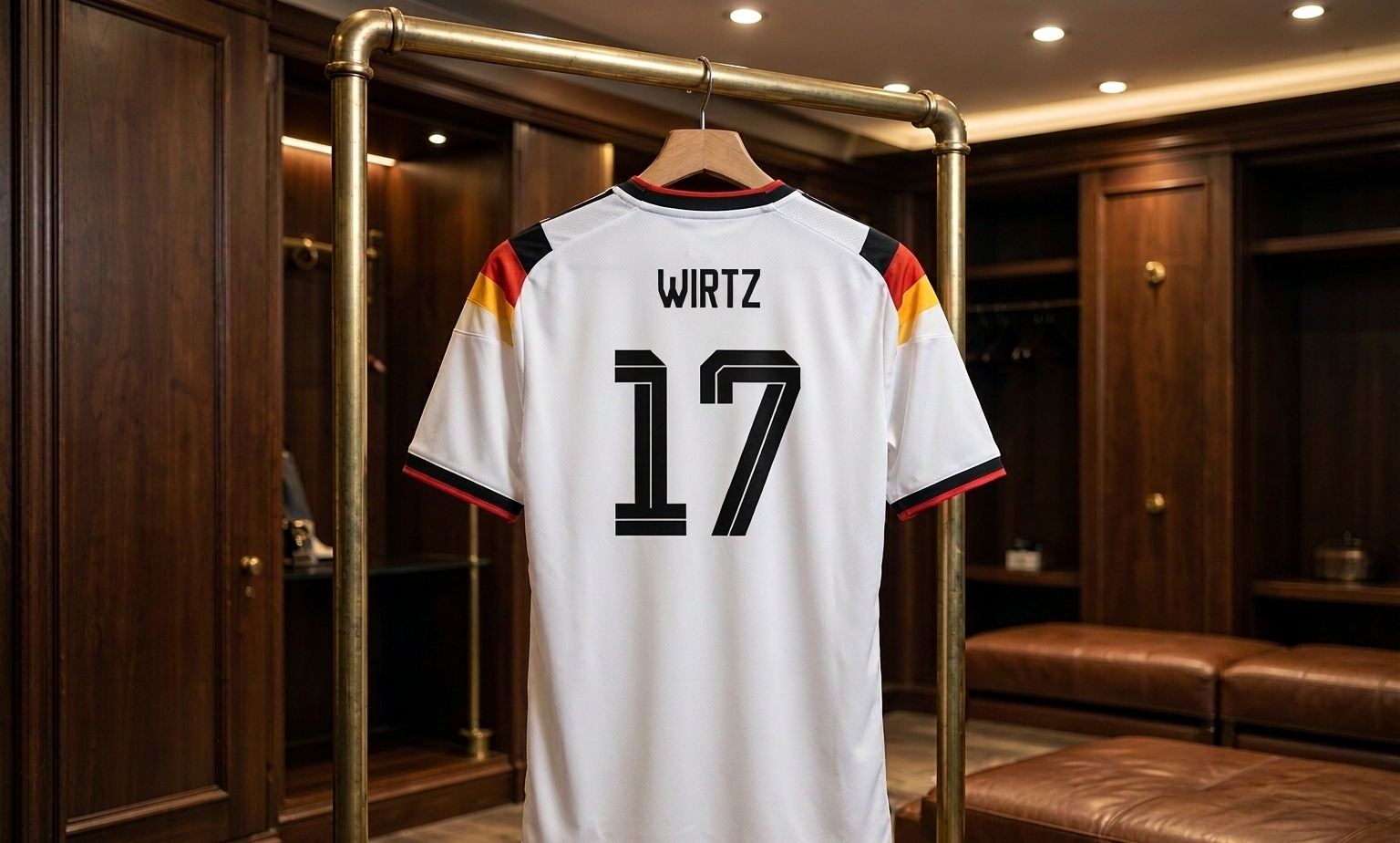 Our 2026/27 Liverpool No.7 shirt in the dressing room