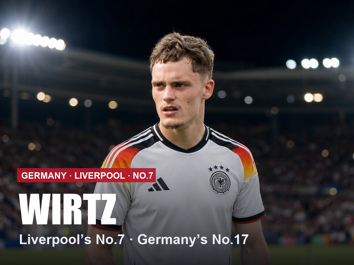 Florian Wirtz Liverpool number 7 shirt, 2026/27 season