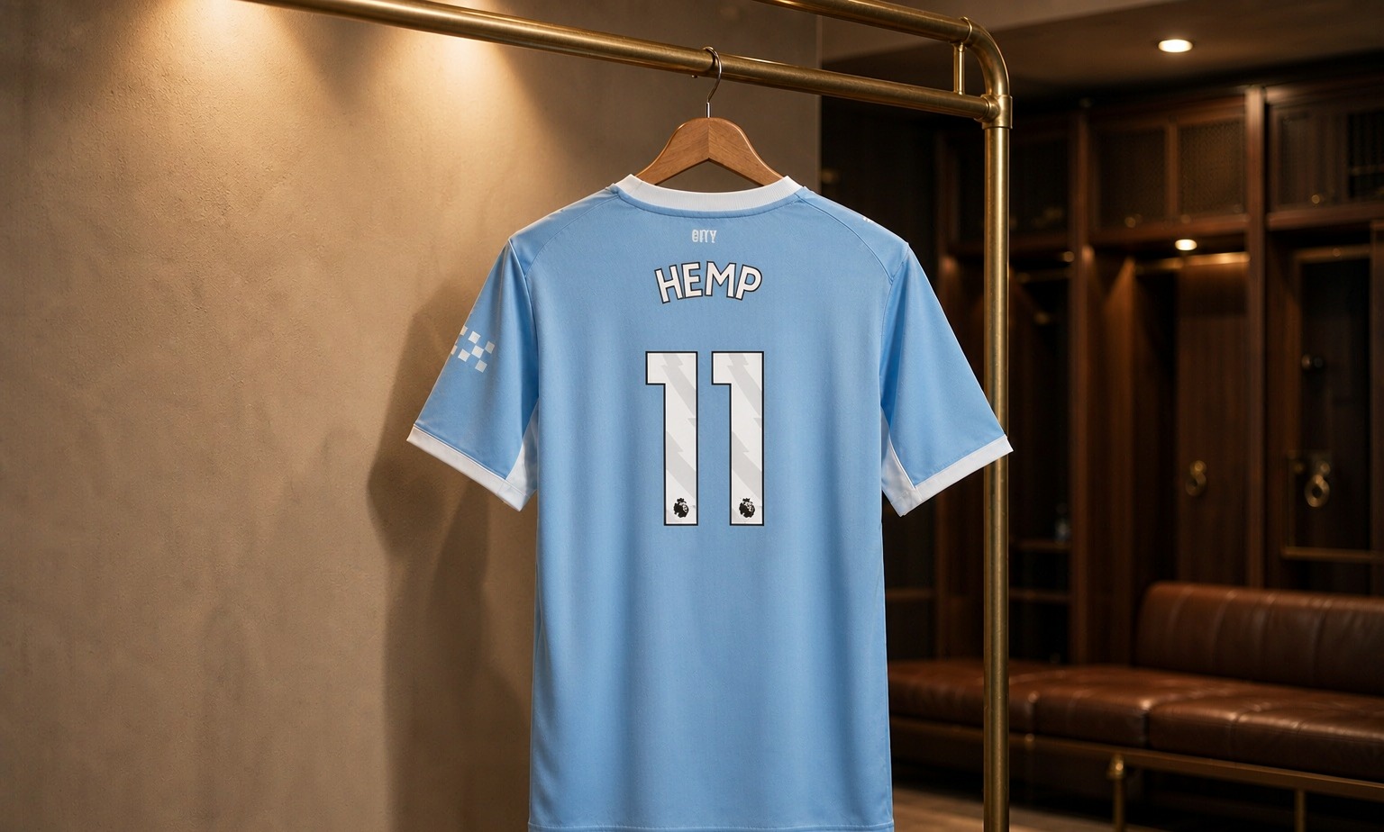 Our 2026/27 Manchester City Women No.11 shirt in the dressing room