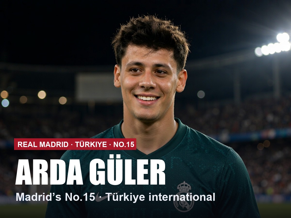 Arda Güler Real Madrid number 15 shirt, 2026/27 season