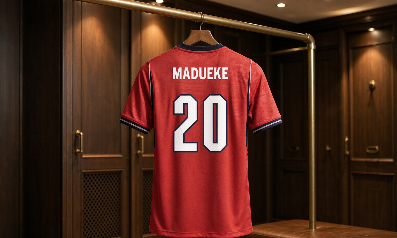 Our 2026/27 Arsenal No.20 shirt in the dressing room