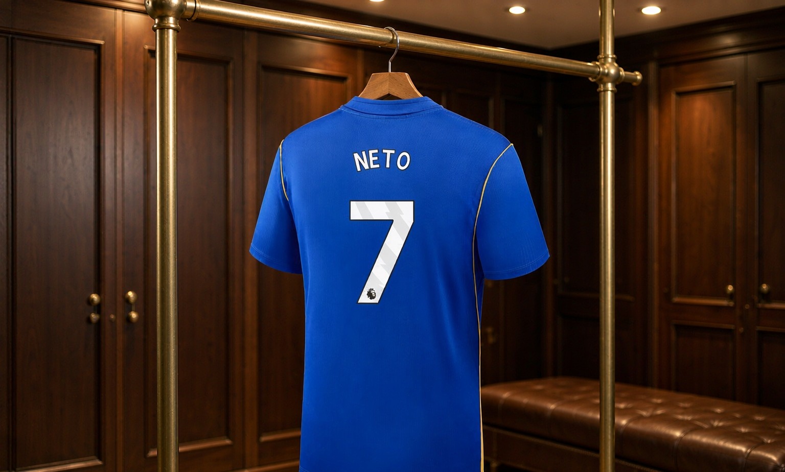 Our 2026/27 Chelsea No.7 shirt in the dressing room