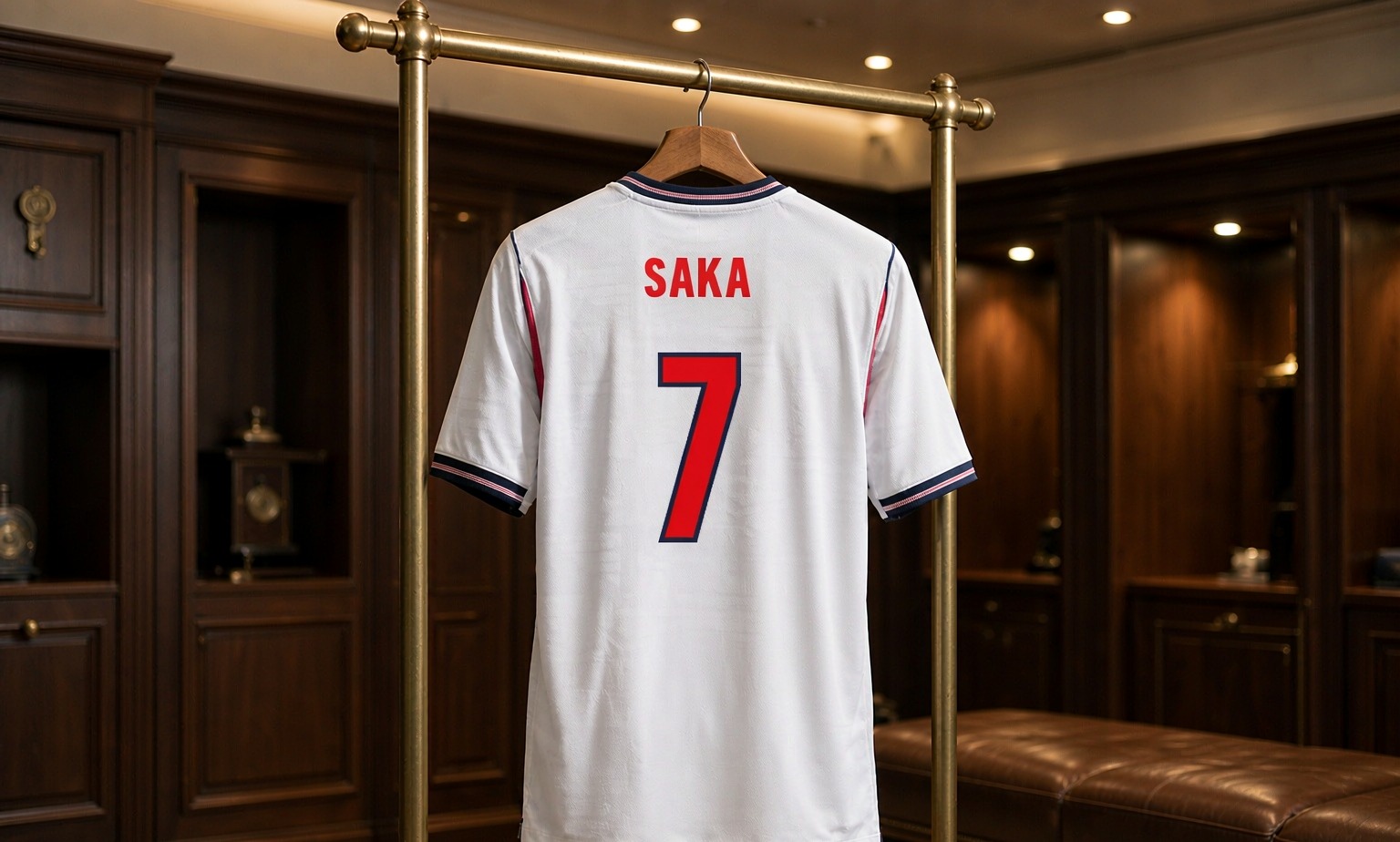 Our 2026/27 Arsenal No.7 shirt in the dressing room