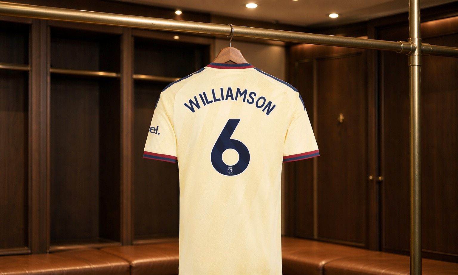 Our 2026/27 Arsenal Women No.6 shirt in the dressing room