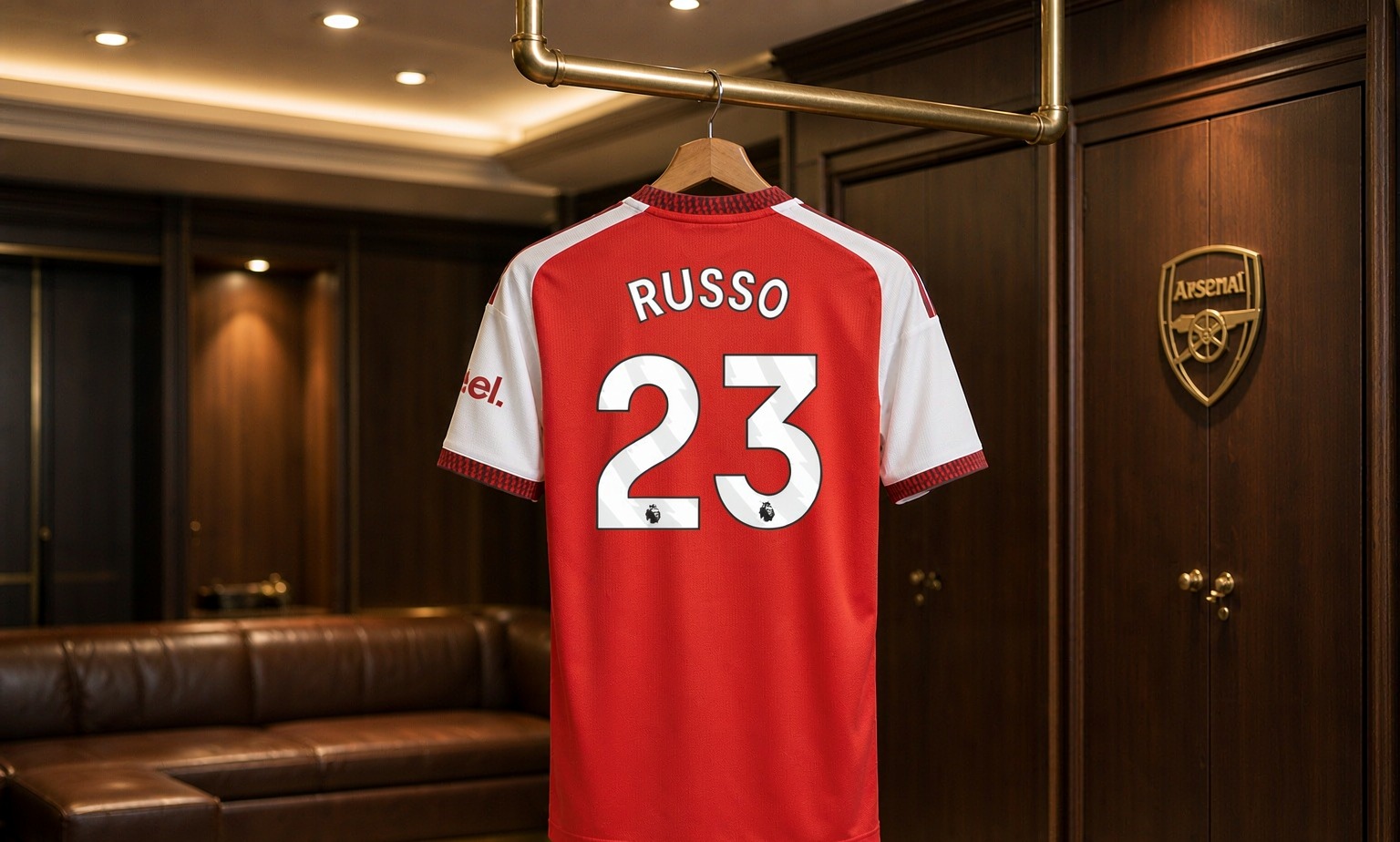 Our 2026/27 Arsenal Women No.23 shirt in the dressing room