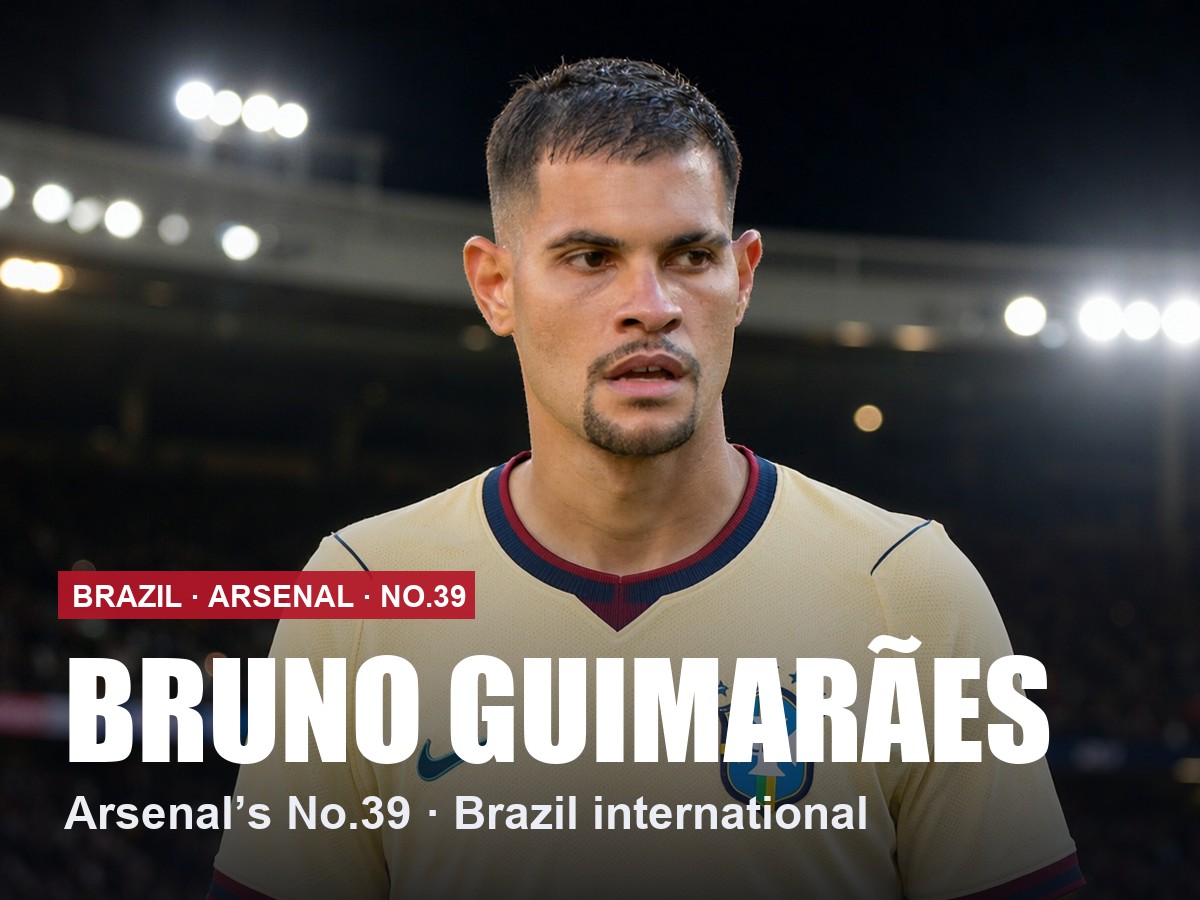 Bruno Guimarães Arsenal number 39 shirt, 2026/27 season
