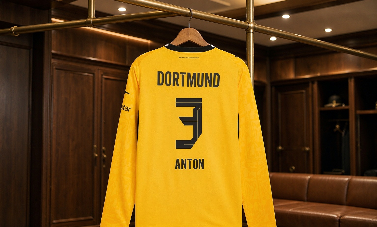 Our 2026/27 Borussia Dortmund No.2 shirt in the dressing room