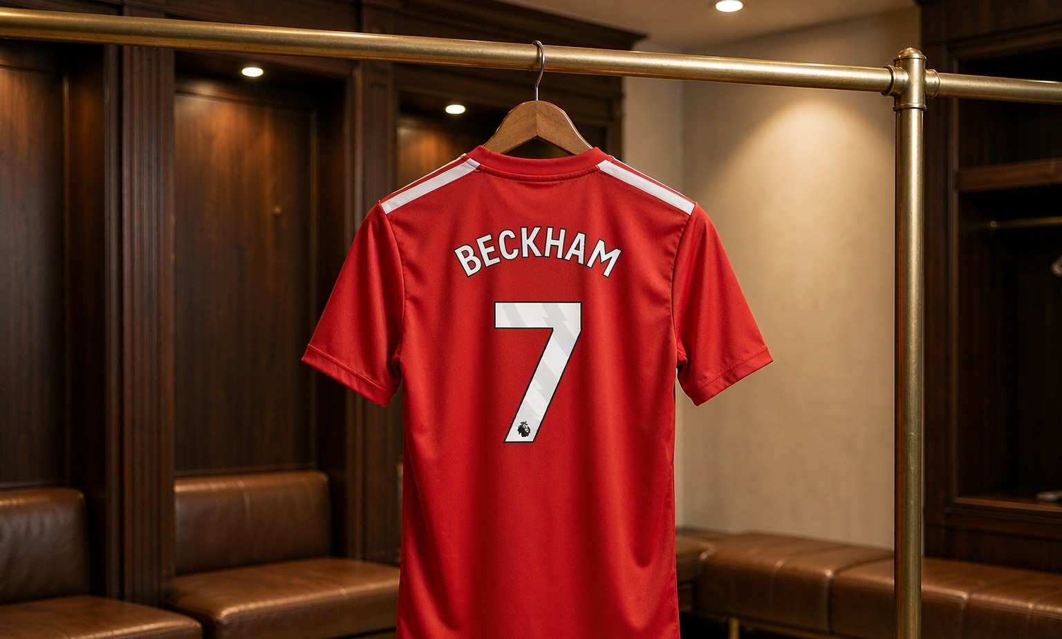 Our 2026/27 Manchester United No.7 shirt in the dressing room