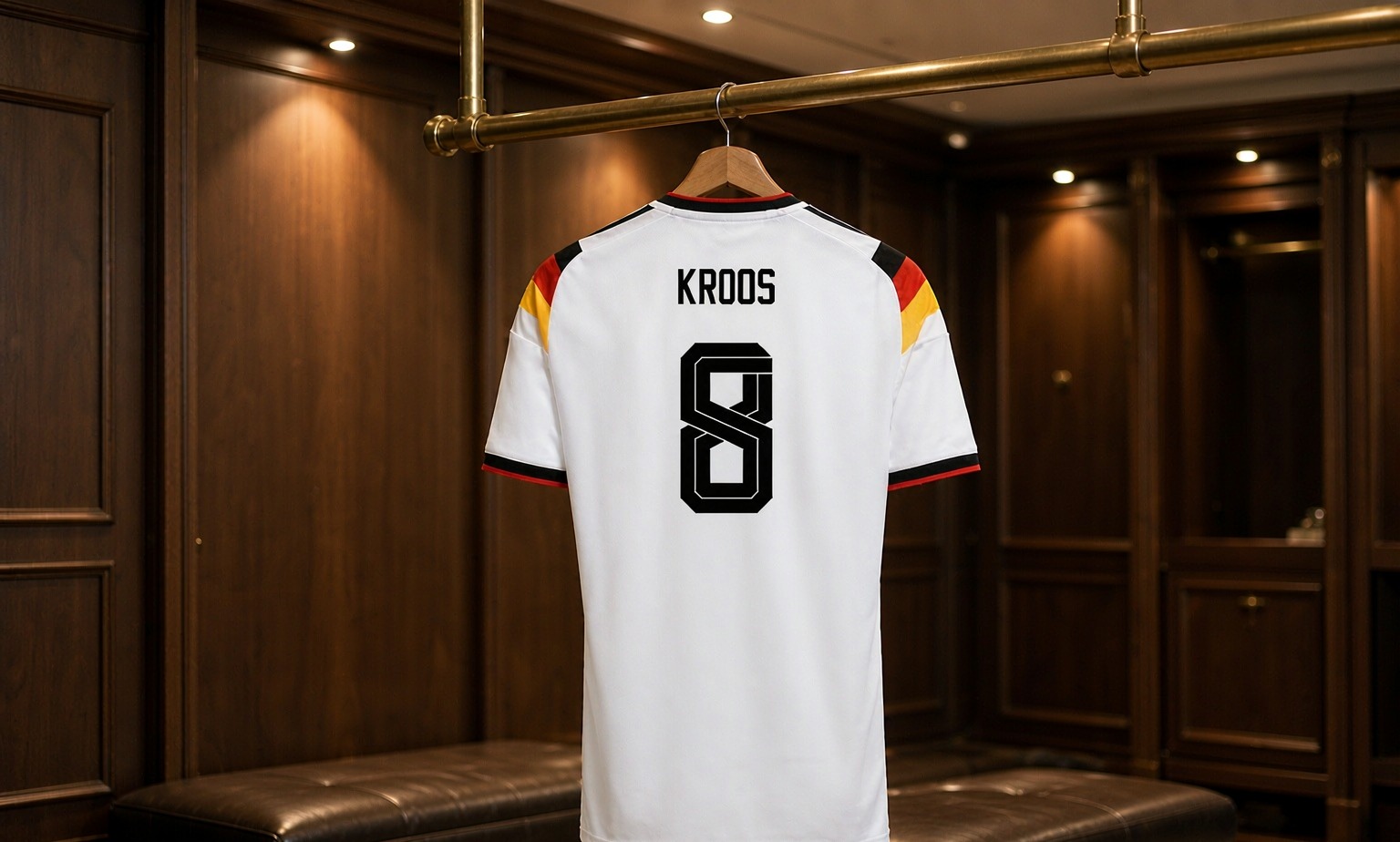 Our 2026/27 Real Madrid No.8 shirt in the dressing room
