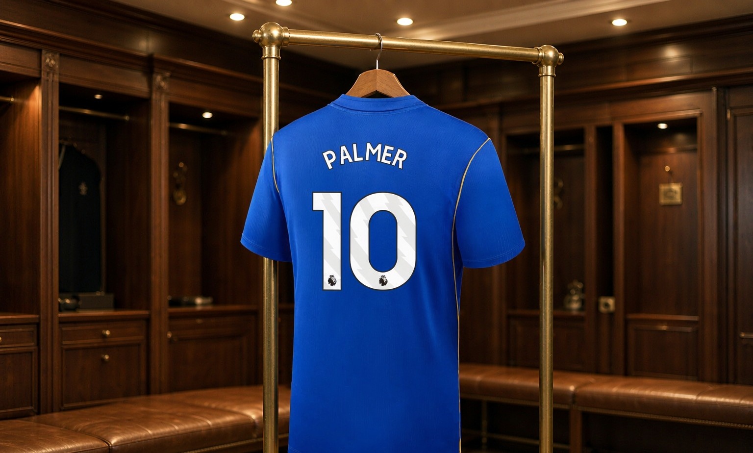 Our 2026/27 Chelsea No.10 shirt in the dressing room
