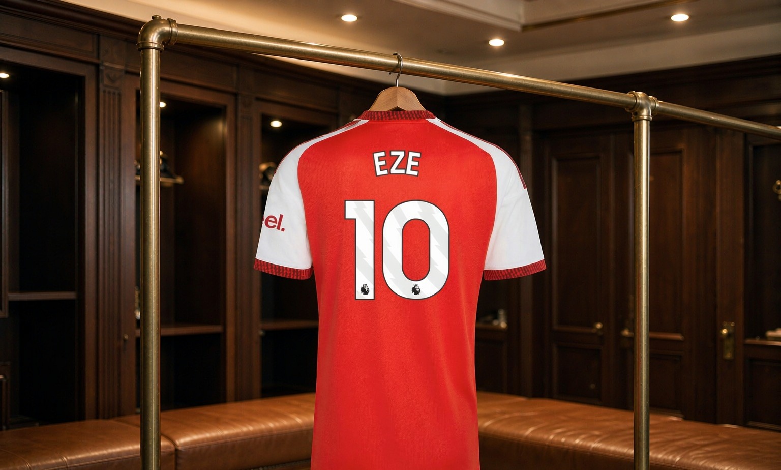 Our 2026/27 Arsenal No.10 shirt in the dressing room