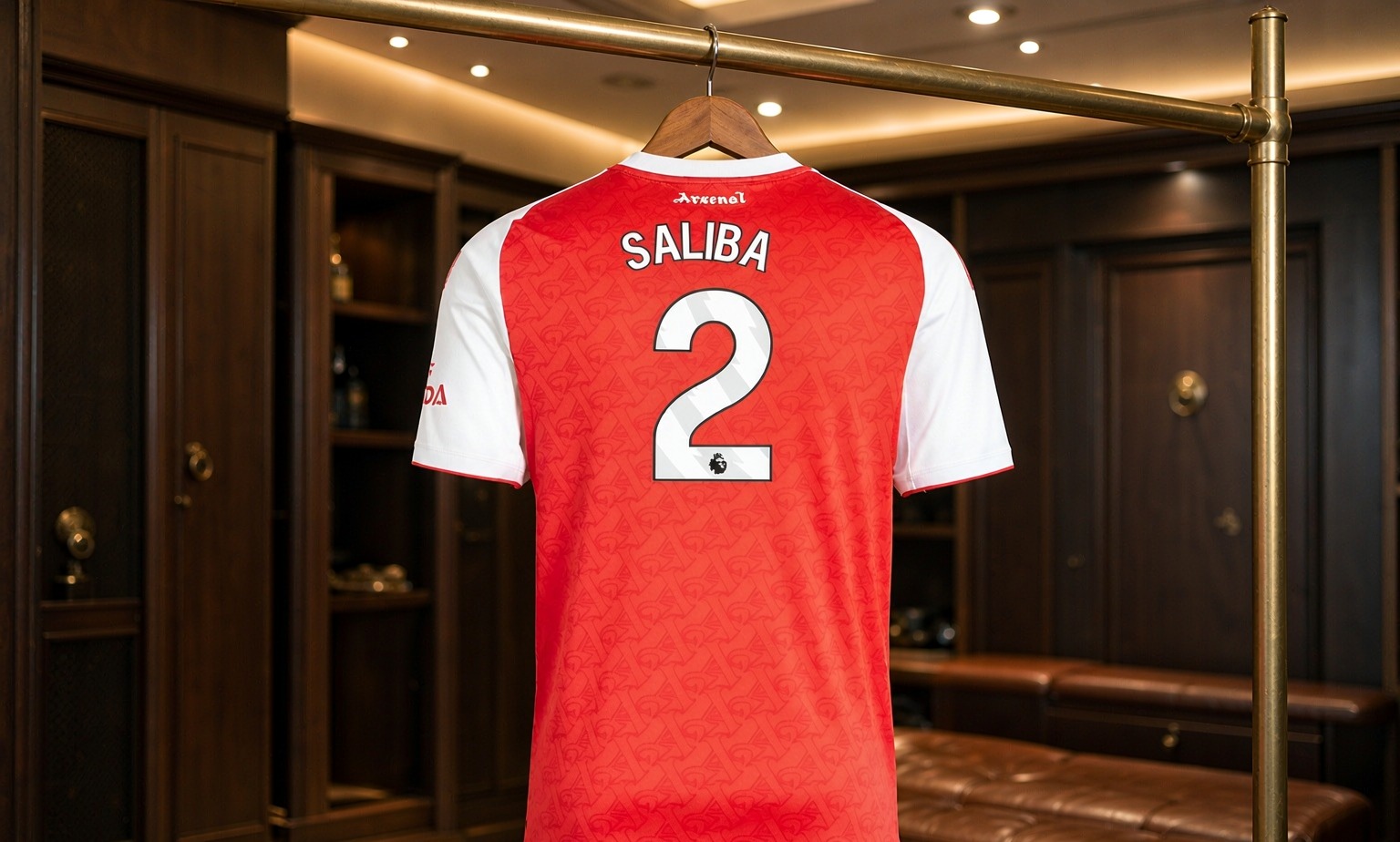 Our 2026/27 Arsenal No.2 shirt in the dressing room
