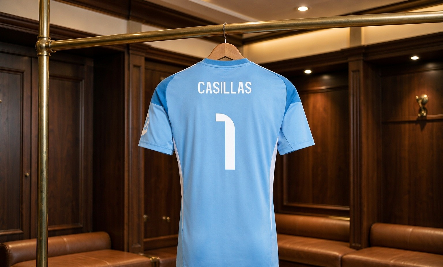 Our 2026/27 Real Madrid No.1 shirt in the dressing room
