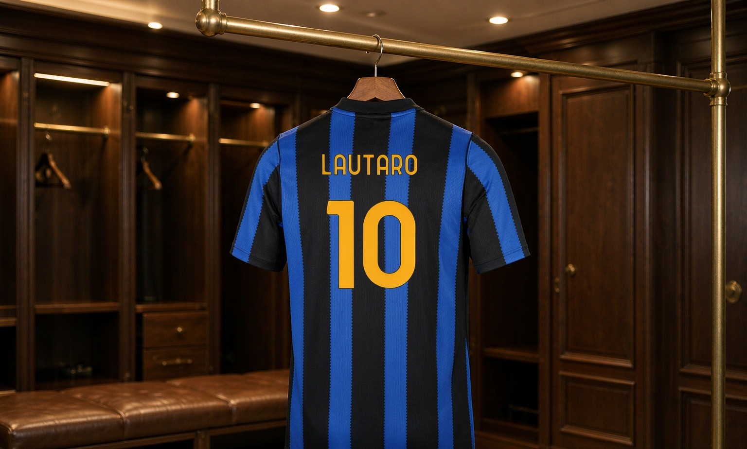 Our 2026/27 Inter Milan No.10 shirt in the dressing room
