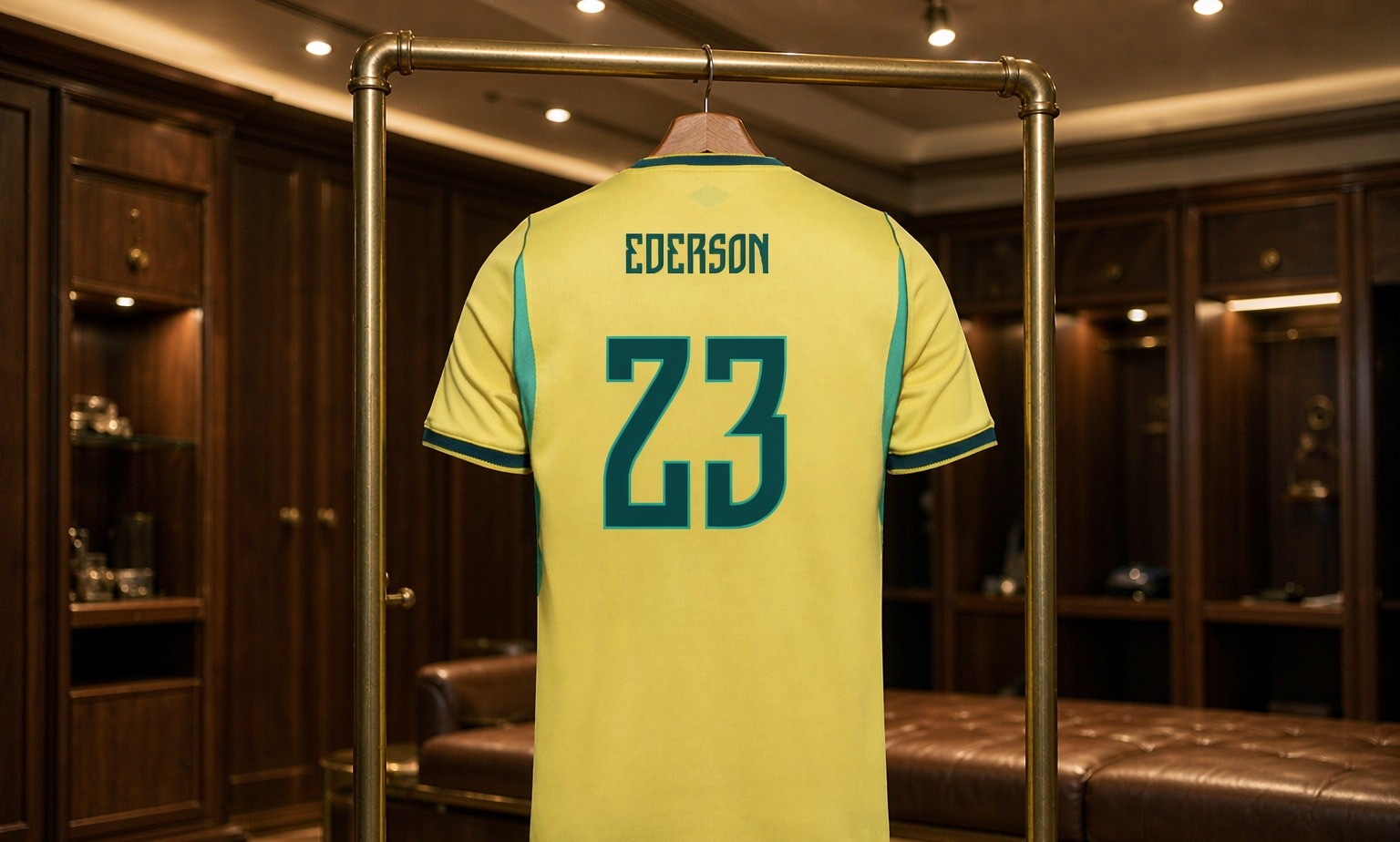 Our 2026/27 Brazil No.23 shirt in the dressing room