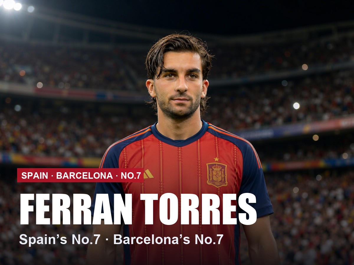 Ferran Torres Barcelona number 7 shirt, 2026/27 season