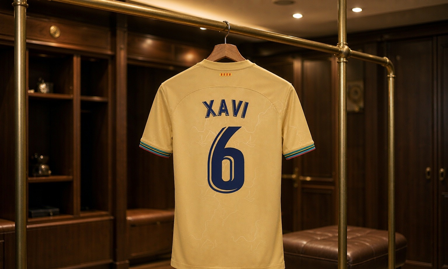 Our 2026/27 Barcelona No.6 shirt in the dressing room