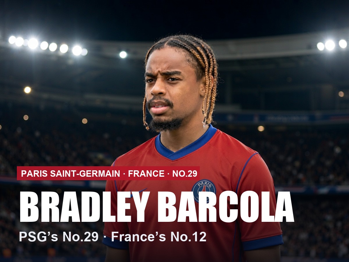 Bradley Barcola Paris Saint-Germain number 29 shirt, 2026/27 season