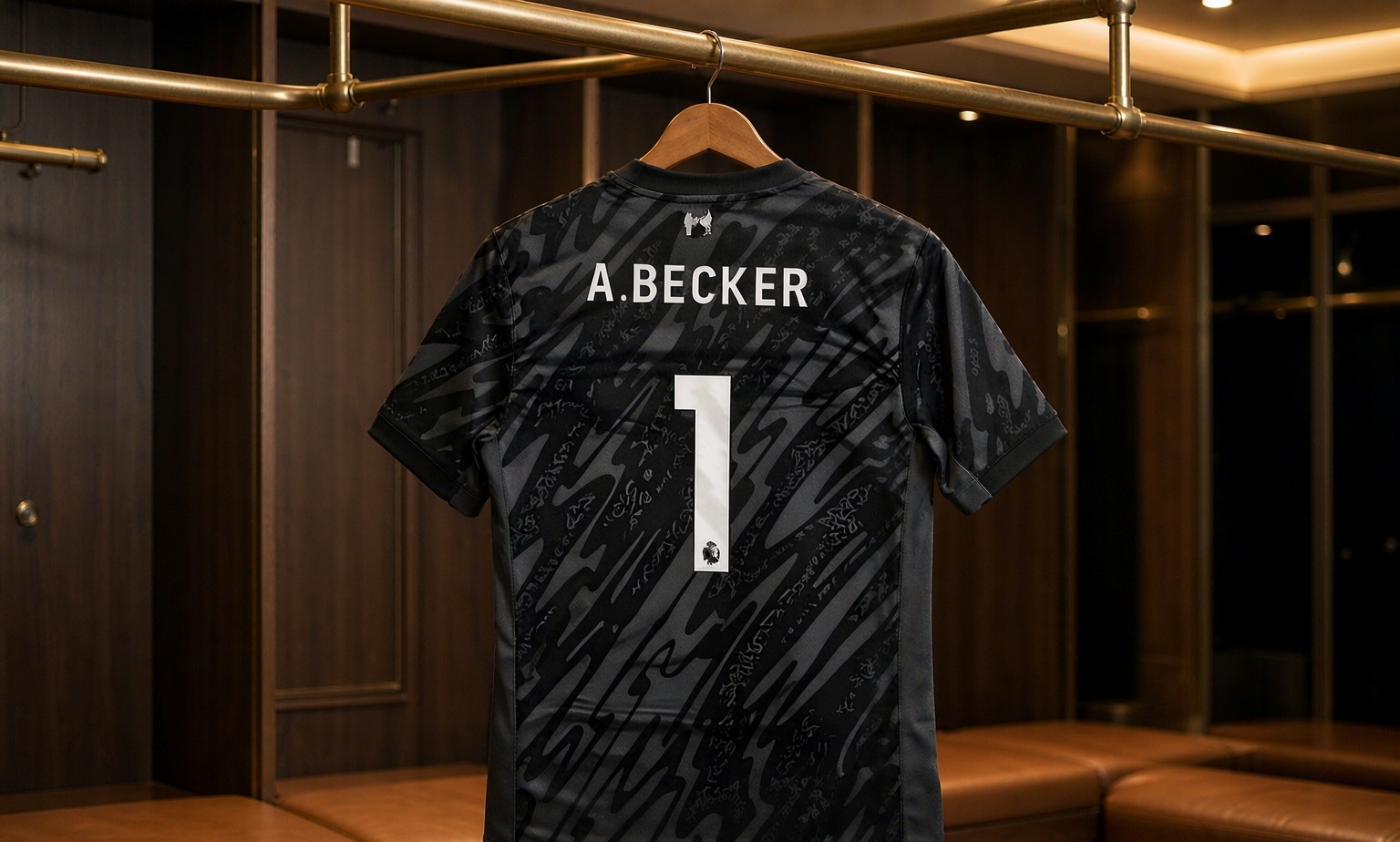 Our 2026/27 Liverpool No.1 shirt in the dressing room