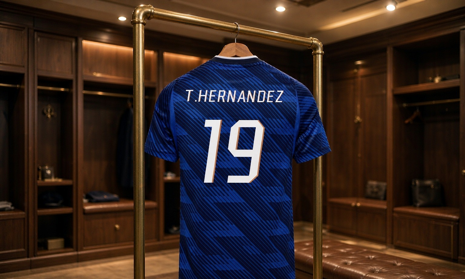 Our 2026/27 AC Milan No.19 shirt in the dressing room