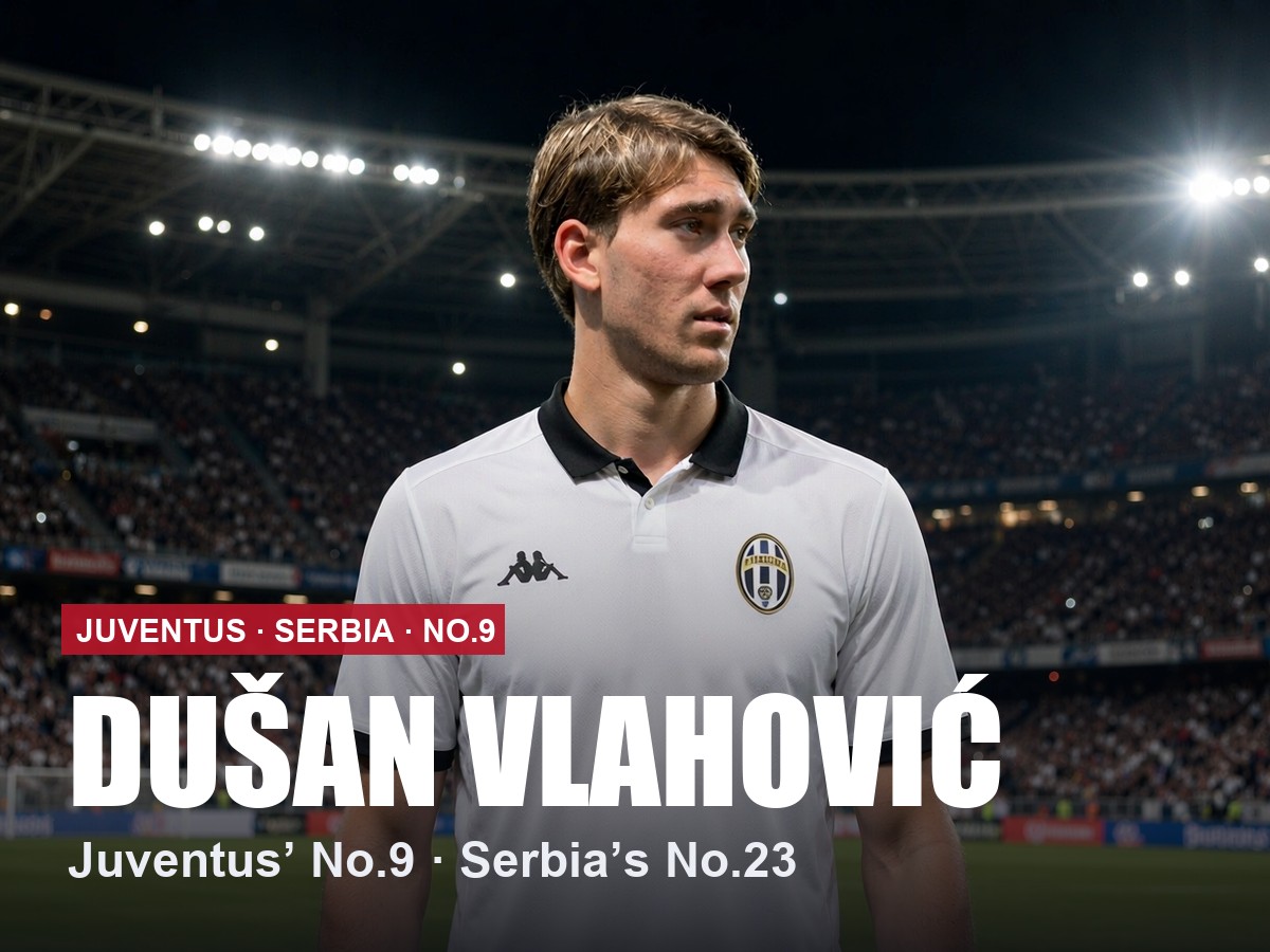 Dusan Vlahovic Juventus number 9 shirt, 2026/27 season
