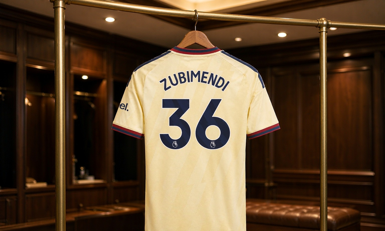 Our 2026/27 Arsenal No.36 shirt in the dressing room