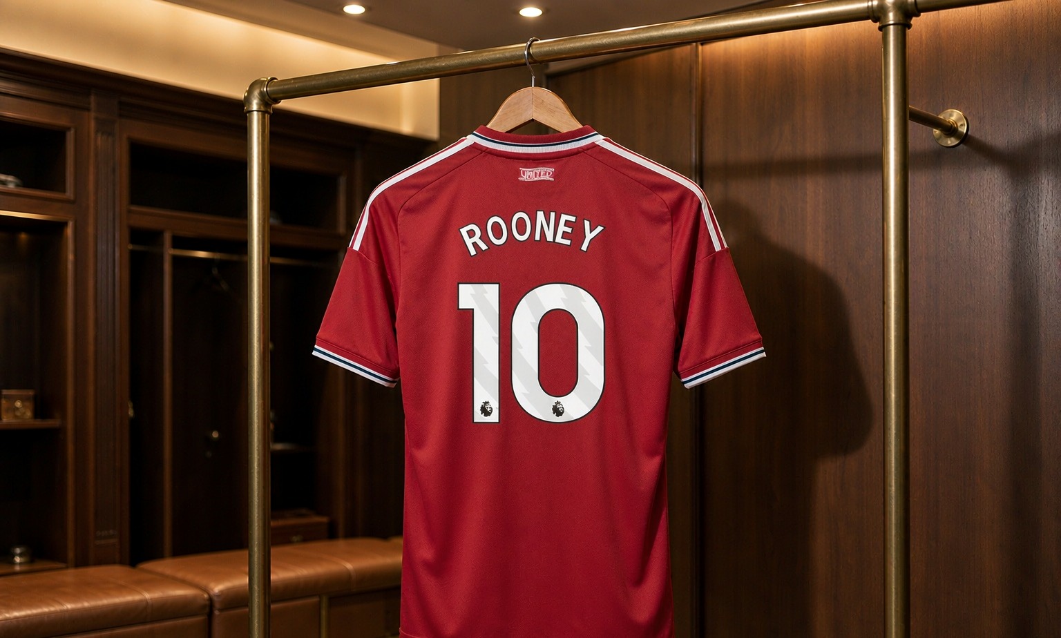 Our 2026/27 Manchester United No.10 shirt in the dressing room