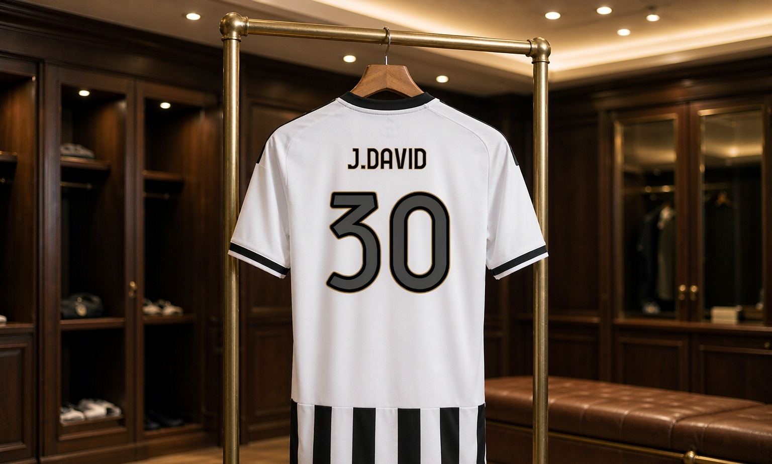 Our 2026/27 Juventus No.30 shirt in the dressing room