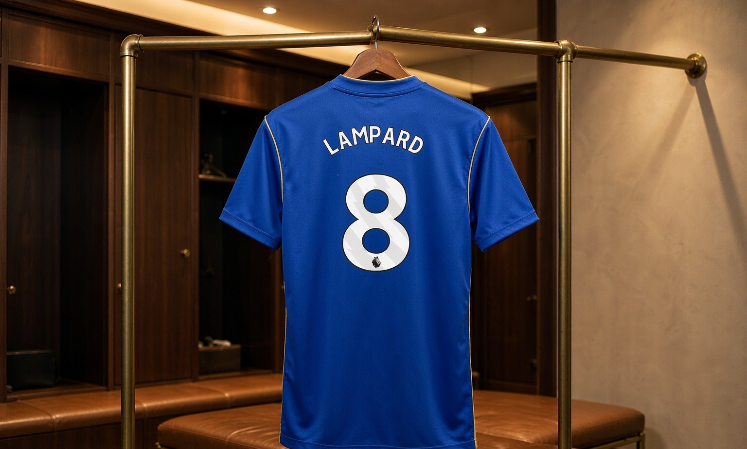 Our 2026/27 Chelsea No.8 shirt in the dressing room