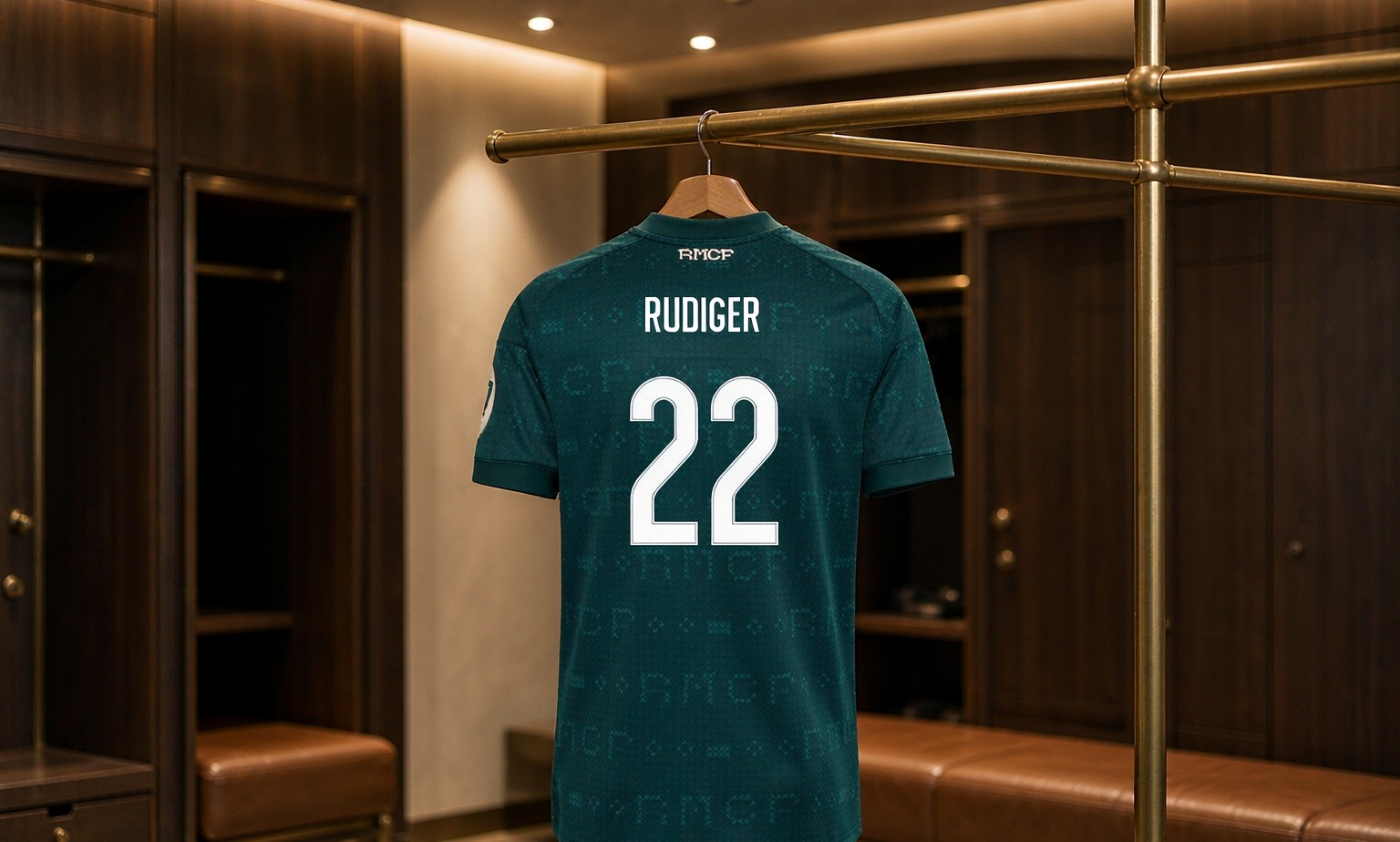 Our 2026/27 Real Madrid No.22 shirt in the dressing room
