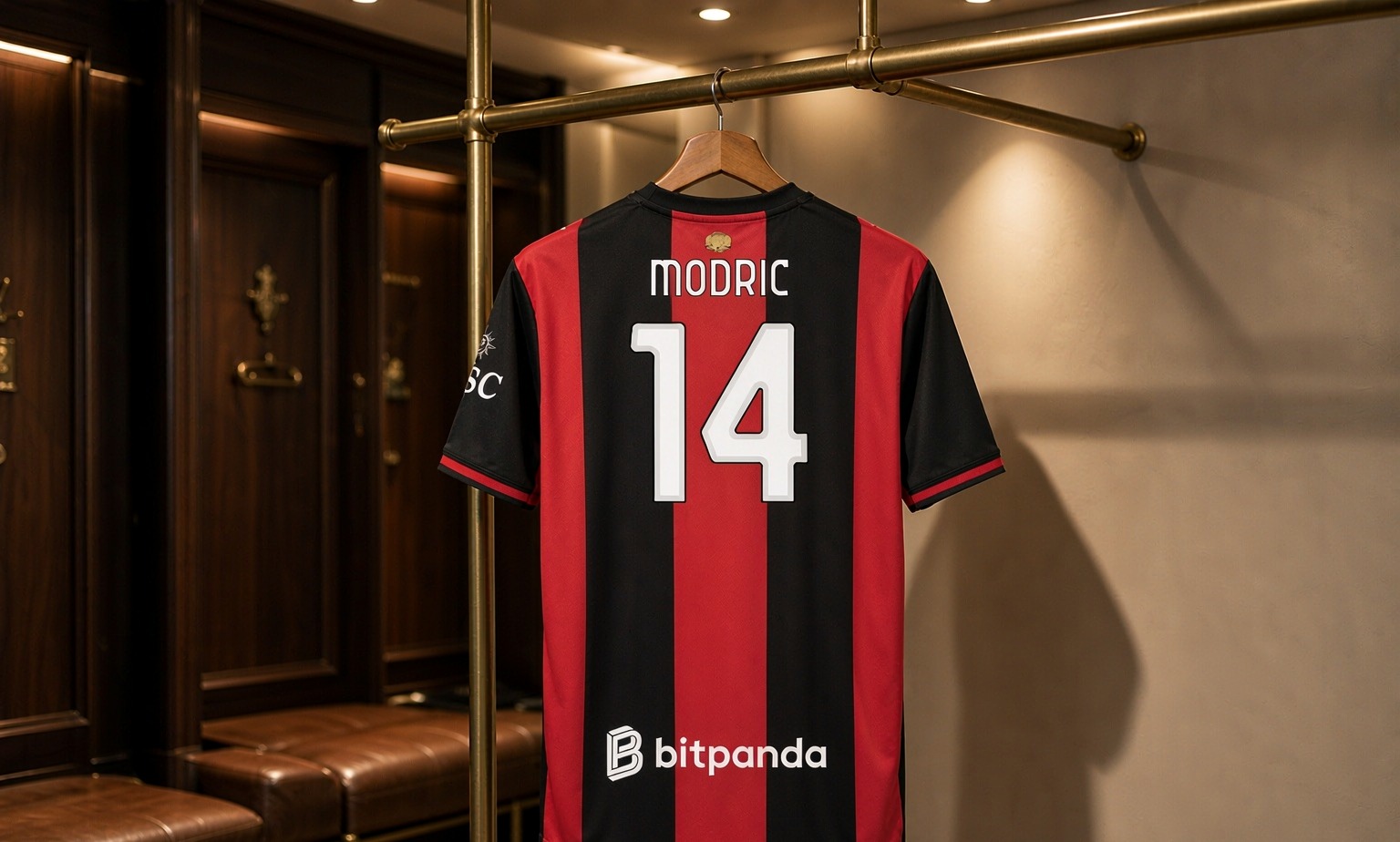 Our 2026/27 AC Milan No.14 shirt in the dressing room