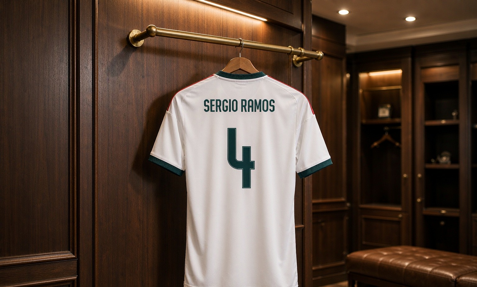 Our 2026/27 Real Madrid No.4 shirt in the dressing room