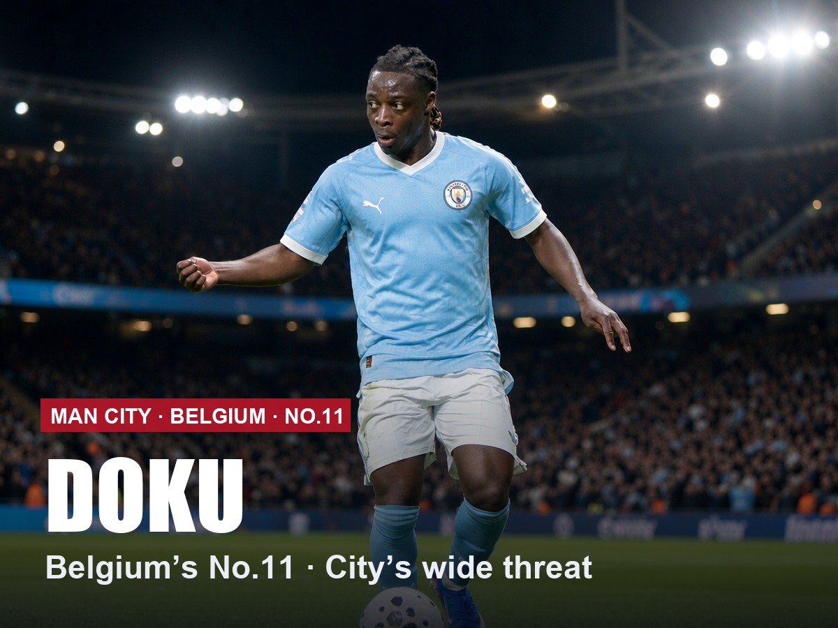 Jérémy Doku Manchester City number 11 shirt, 2026/27 season