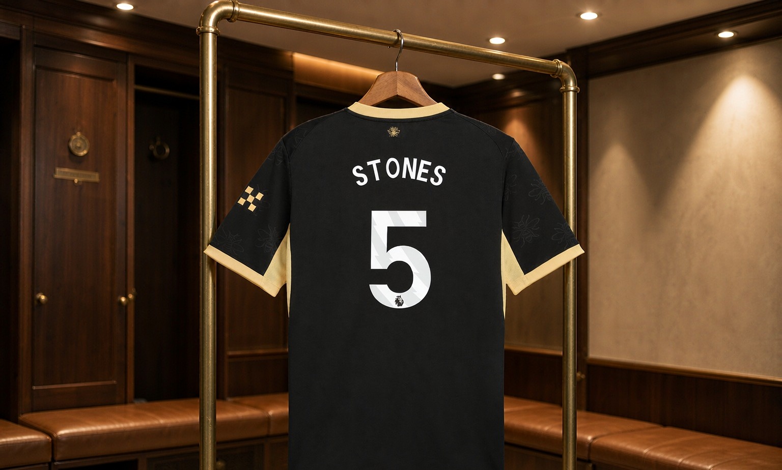 Our 2026/27 Manchester City No.5 shirt in the dressing room